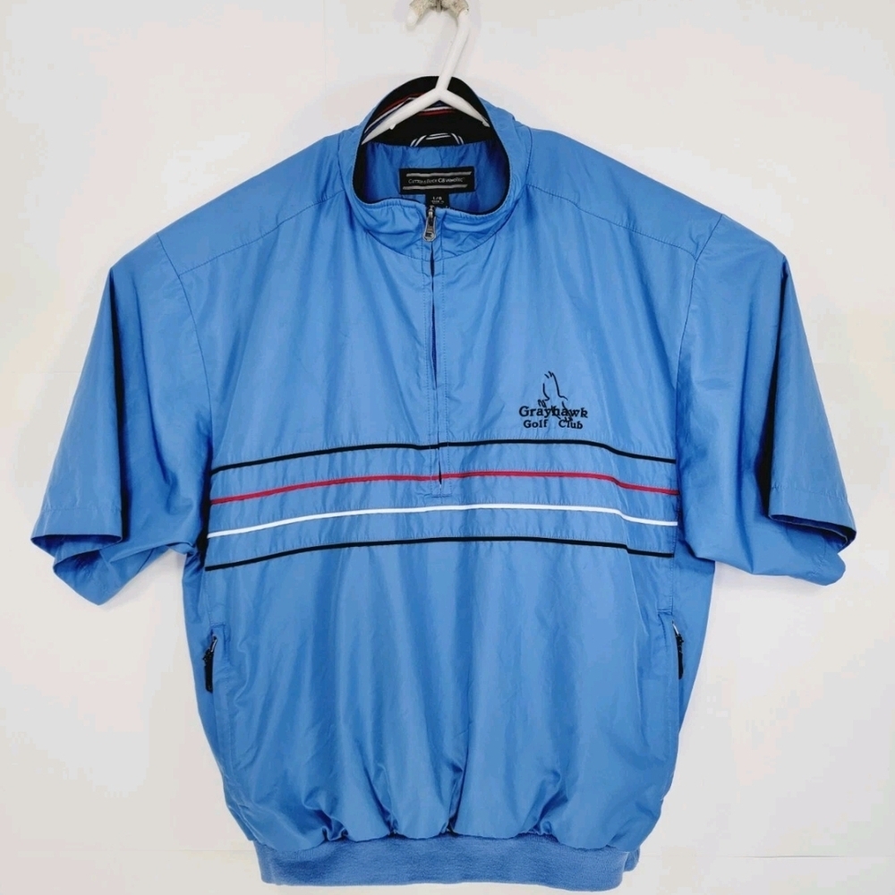 Cutter & Buck CB WindTec Mens Size Large 1/2 Zip Jacket Lined Windbreaker Blue
